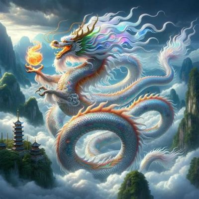 Celestial Dragon – A Serene Dance of Ink and Tranquil Spirituality!